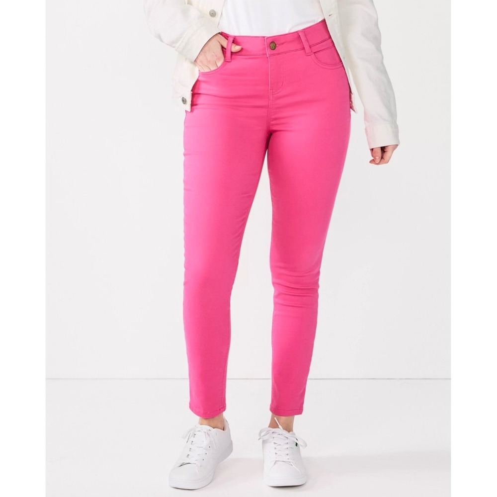 Draper James RSVP Hot Pink Skinny‎ Pants High Rise Stretch Size 6